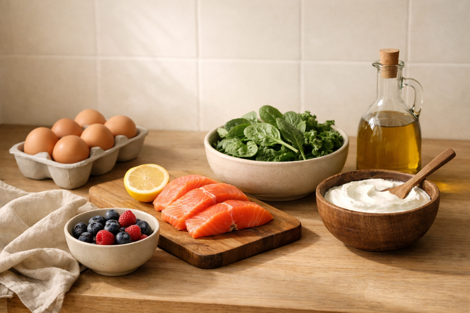 Nourishing Kitchen Counter with Natural Light and Fresh Ingredients